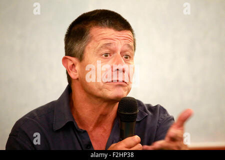 Pordenone, Italien. 19. September 2015. Französischer Schriftsteller und Regisseur Emmanuel Carrere besucht auf literarische Veranstaltung in Pordenone auf 19. September 2015 in Pordenone Credit: Andrea Spinelli/Alamy Live News Stockfoto