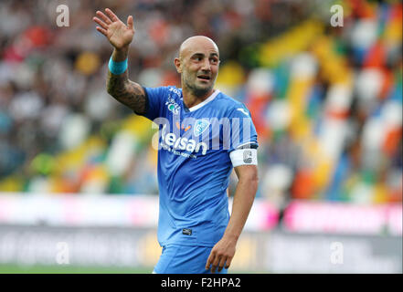 Udine, Italien. 19. September 2015. Empoli vorwärts Massimo Maccarone Gesten während der italienischen Serie A-Fußball-match zwischen Udinese Calcio V Empoli im Friaul-Stadion am 19. September 2015 in Udine. Bildnachweis: Andrea Spinelli/Alamy Live-Nachrichten Stockfoto