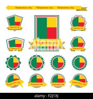 Benin-Unabhängigkeitstag Fahnen Infografik design Stock Vektor