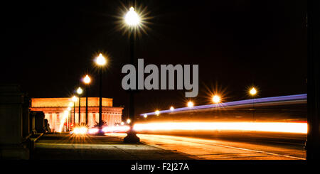 Lincoln Memorial aus dem Arlington Memorial Bridge, Washington DC, USA Stockfoto