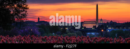Lincoln Memorial, das Washington Monument und State Capitol Building, Washington DC, USA Stockfoto