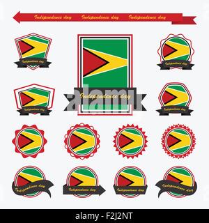 Guyana-Unabhängigkeitstag Fahnen Infografik design Stock Vektor