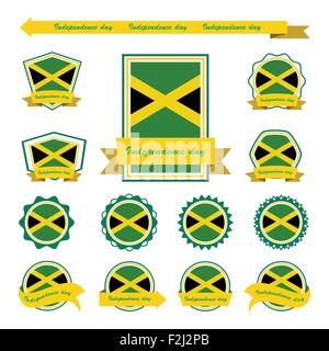 Jamaika-Unabhängigkeitstag Fahnen Infografik design Stock Vektor