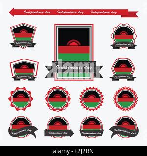 Malawi Unabhängigkeitstag Fahnen Infografik design Stock Vektor