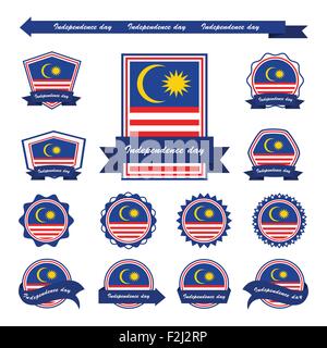 Malaysia-Unabhängigkeitstag Fahnen Infografik design Stock Vektor