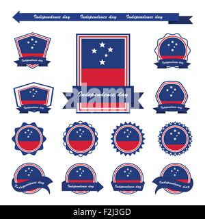 Samoa-Unabhängigkeitstag Fahnen Infografik design Stock Vektor