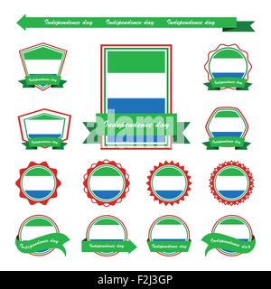 Sierra Leone Unabhängigkeitstag Fahnen Infografik design Stock Vektor
