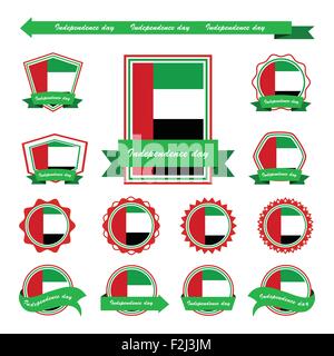 Vereinigte Arabische Emirate Unabhängigkeitstag Fahnen Infografik design Stock Vektor