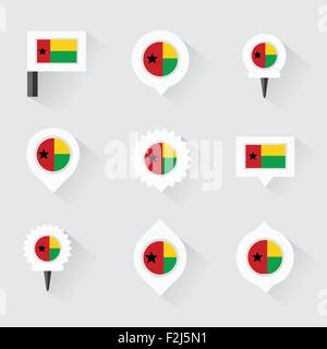 Guinea-Bissau Flagge und Stifte für die Infografik und Kartenentwurf Stock Vektor