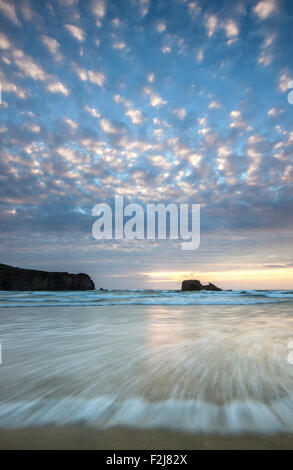 Perranporth Strand in Cornwall Stockfoto