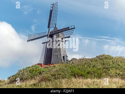 Windmühle bei Borglum Kloster im nördlichen Jütland Dänemark Stockfoto