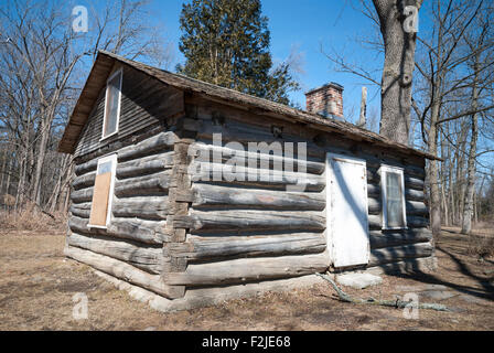 Die Osterhout Blockhaus gebaut im Jahre 1795 ist das älteste Gebäude in Scarborough, Ontario am Standort den Gilde-Park steht noch Stockfoto