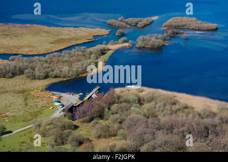 Nach unten über den Rand des Derwent Water aus Überraschung über Mary Mount anzeigen Stockfoto