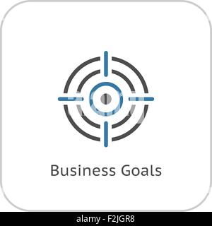 Business-Ziele-Icon. Flaches Design. Stock Vektor