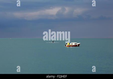 Boote auf dem Meer, Triest Stockfoto