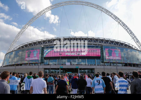 London, UK. 20. Sep, 2015. Rugby World Cup. Neuseeland gegen Argentinien. Fans im Wembley Stadion Credit anreisen: Action Plus Sport/Alamy Live News Stockfoto