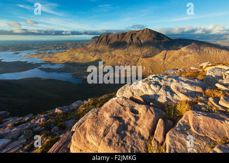 Blick vom Cul Beag, Cul Mor, Assynt, Schottland Stockfoto