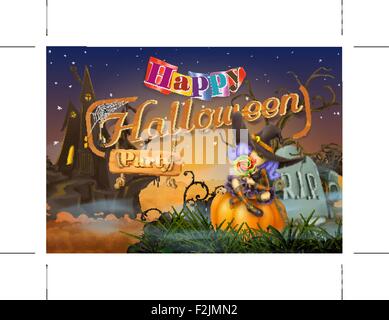 Happy Halloween-Party, Hexe Vektor Hintergrund Stock Vektor