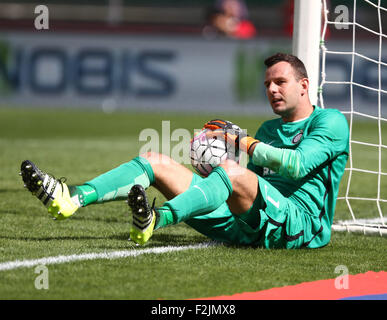 Verona, Italien. 20. September 2015. Inter Mailand Torwart Samir Handanovic während der italienischen Serie A Fußball Spiel zwischen AC Chievo Verona V FC Inter Mailand Bentegodi Stadium am 20. September 2015. Bildnachweis: Andrea Spinelli/Alamy Live-Nachrichten Stockfoto