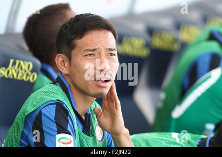 Verona, Italien. 20. September 2015. Inter Mailand Verteidiger Yuto Nagatomo blickt in die italienische Serie A Fußballspiel zwischen AC Chievo Verona V FC Inter Mailand im Stadion Bentegodi auf 20. September 2015. Bildnachweis: Andrea Spinelli/Alamy Live-Nachrichten Stockfoto