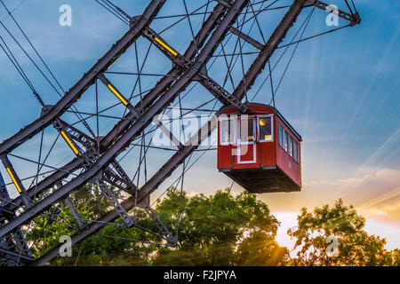 Riesenrad im Prater Vergnügungspark Prater, Wien, Österreich, Europa Stockfoto