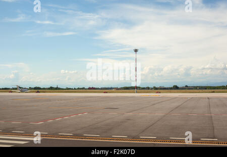 Ansicht von Trieste Flughafen am Morgen Stockfoto