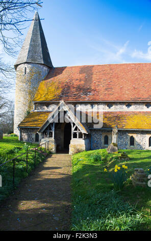 Die Kirche des Heiligen Johannes der Evangelist in East Sussex Dorf von Piddinghoe Stockfoto