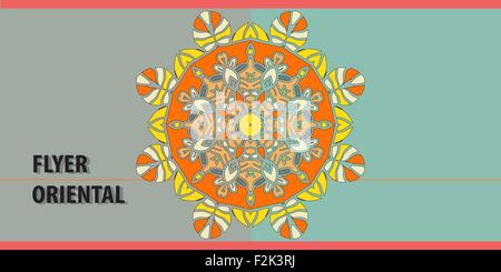 Abdeckung für Einladung mit Yoga Yantra Symbol. Stock Vektor