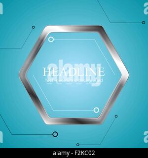 Technologie mit Metall Sechseck zeichnen. Vektor-Hintergrund Stock Vektor