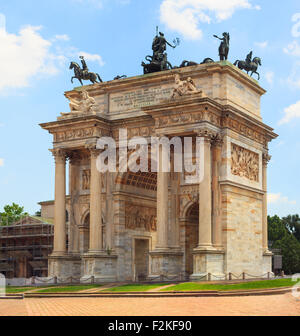 Blick auf Arco della Pace, Triumphbogen in Mailand, taly Stockfoto