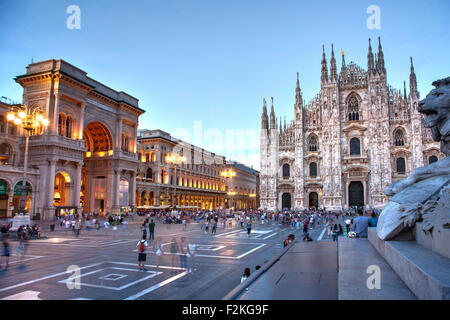 Ansicht der Piazza del Duomo in Mailand, Italien Stockfoto