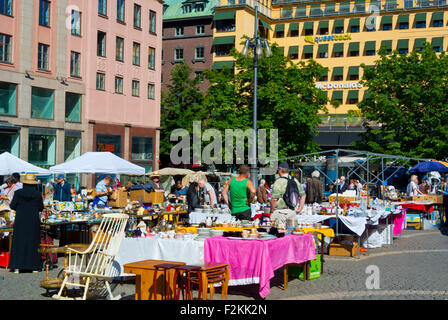 Flohmarkt, Hötorget Square, Stadtteil Norrmalm, Stockholm, Schweden Stockfoto