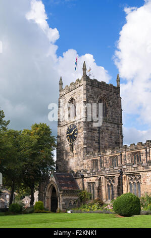 Heilige Dreifaltigkeit Pfarrei Kirchturm Skipton, West Yorkshire, England, UK Stockfoto