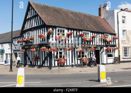 Ye Olde Red Horse Gastwirtschaft in Vine Street, Evesham, Worcestershire Stockfoto