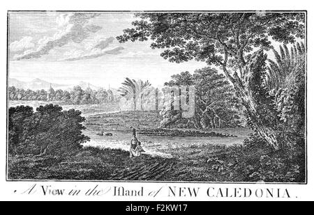 Kapitän James Cook FRS 1728 1779 British Explorer, Navigator, Kartograph, Kapitän der Royal Navy. Neukaledonien Insel Stockfoto