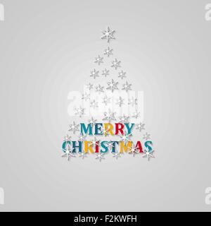 Merry Christmas Tree Grußkarte. Papier-Design. Vektor-Illustration. Stock Vektor
