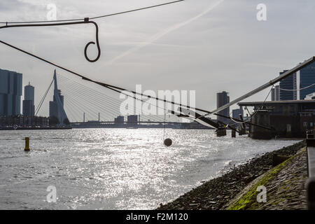 Cityscape Erasmusbrücke, Rotterdam, Niederlande-Kunst Stockfoto