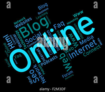 Online-Wort angibt, World Wide Web und Web Site Stockfoto