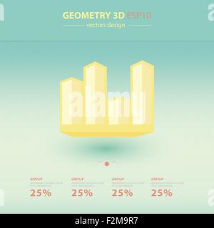 Vektor-3d Pfeile Infografik. Vorlage für Diagramm, Grafik, Präsentation und Grafik. Business-Konzept Stock Vektor