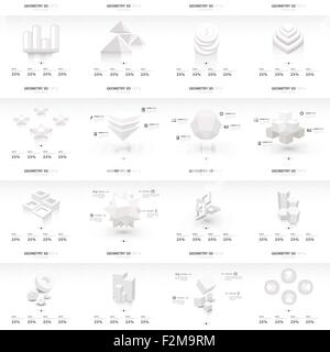 Weiße Infografik 3d Diagrammvorlage Vektor Stock Vektor