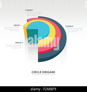 Business-Infografiken-Kreis-Origami-Stil Stock Vektor