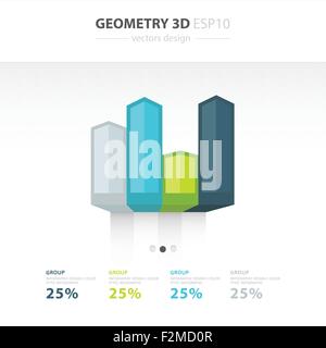 Vektor-3d Pfeile Infografik. Vorlage für Diagramm, Grafik, Präsentation und Grafik. Business-Konzept Stock Vektor