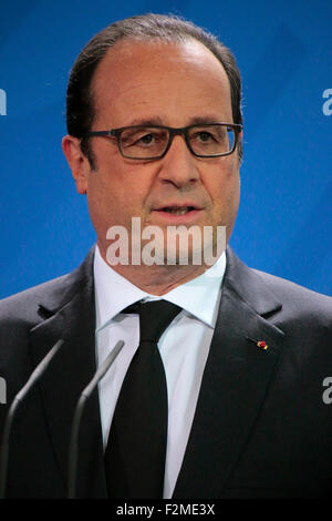 Francois Hollande - Treffen des "European Round Table of Industrialists ERT', Bundeskanzleramt, 1. Juni 2015, Berlin. Stockfoto