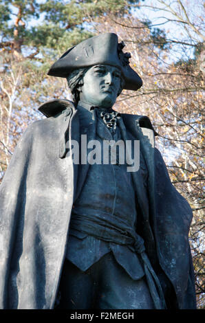 Denkmal: Baron Friedrich Wilhelm von Steuben, Clayallee, Berlin-Dahlem. Stockfoto