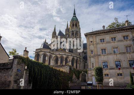 Bayeux Kathedrale im Département Calvados in der Normandie Nordwesten Frankreichs. Stockfoto