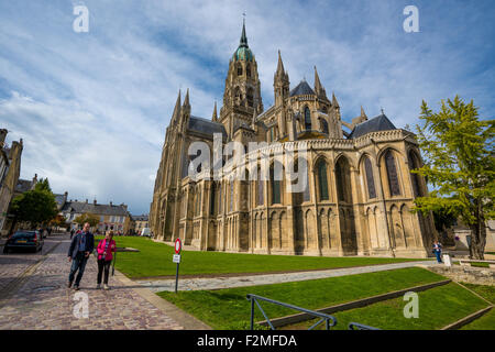 Bayeux Kathedrale im Département Calvados in der Normandie Nordwesten Frankreichs. Stockfoto