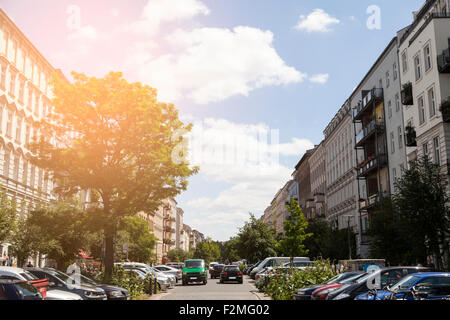 Oderberger Straße in Berlin-Prenzlauer Berg Stockfoto