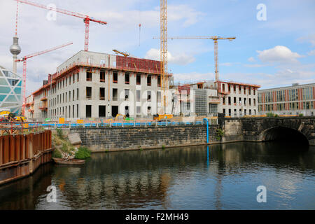 sterben Sie Baustelle des Berliner Stadtschlosses, Schlossplatz, Berlin-Mitte. Stockfoto