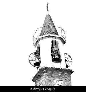 Ancien Uhrturm in Italien Europa alte Stein und Glocke Stockfoto