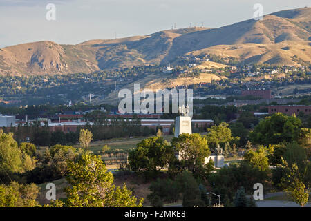 Salt Lake City, Utah - ein Denkmal in This ist The Place Heritage Park. Stockfoto